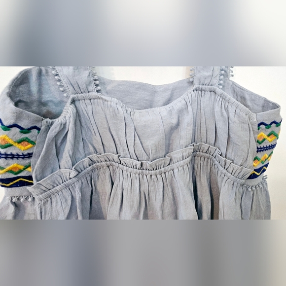 Blu Pepper Sky Blue Elastic Tank Top Women’s Embroidery Size Large - Picture 9 of 12